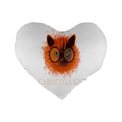 Cat Smart Design Pet Cute Animal Standard 16  Premium Flano Heart Shape Cushions by Nexatart