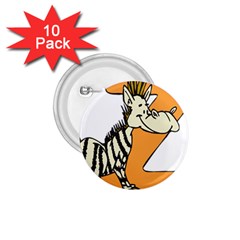 Zebra Animal Alphabet Z Wild 1 75  Buttons (10 Pack) by Nexatart