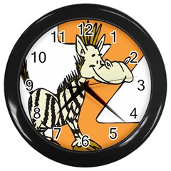 Zebra Animal Alphabet Z Wild Wall Clocks (black) by Nexatart