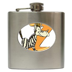 Zebra Animal Alphabet Z Wild Hip Flask (6 Oz) by Nexatart