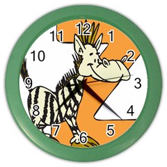 Zebra Animal Alphabet Z Wild Color Wall Clocks by Nexatart