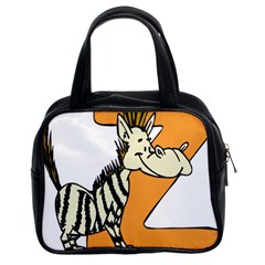 Zebra Animal Alphabet Z Wild Classic Handbags (2 Sides) by Nexatart