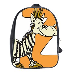 Zebra Animal Alphabet Z Wild School Bag (xl) by Nexatart