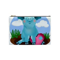 Pig Animal Love Cosmetic Bag (medium)  by Nexatart