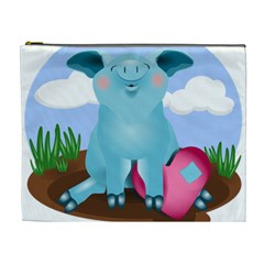 Pig Animal Love Cosmetic Bag (xl) by Nexatart