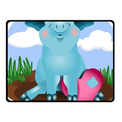 Pig Animal Love Fleece Blanket (small) by Nexatart