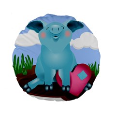 Pig Animal Love Standard 15  Premium Round Cushions by Nexatart