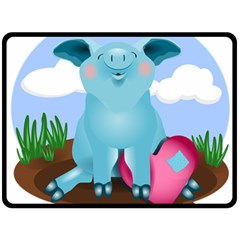 Pig Animal Love Double Sided Fleece Blanket (large)  by Nexatart