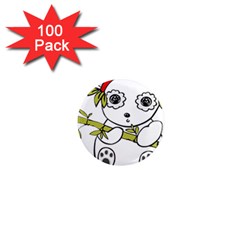 Panda China Chinese Furry 1  Mini Magnets (100 Pack)  by Nexatart