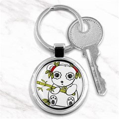 Panda China Chinese Furry Key Chains (round)  by Nexatart