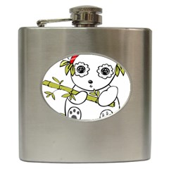 Panda China Chinese Furry Hip Flask (6 Oz) by Nexatart