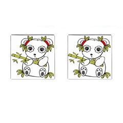 Panda China Chinese Furry Cufflinks (square) by Nexatart