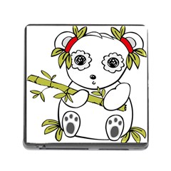 Panda China Chinese Furry Memory Card Reader (square) by Nexatart