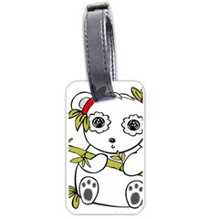 Panda China Chinese Furry Luggage Tags (one Side)  by Nexatart