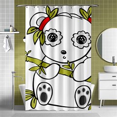 Panda China Chinese Furry Shower Curtain 48  X 72  (small)  by Nexatart