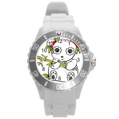 Panda China Chinese Furry Round Plastic Sport Watch (l) by Nexatart