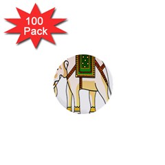 Elephant Indian Animal Design 1  Mini Buttons (100 Pack)  by Nexatart