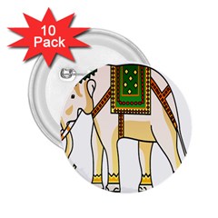 Elephant Indian Animal Design 2 25  Buttons (10 Pack)  by Nexatart