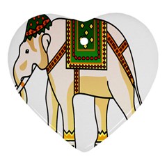 Elephant Indian Animal Design Heart Ornament (two Sides) by Nexatart