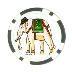 Elephant Indian Animal Design Poker Chip Card Guard by Nexatart