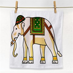 Elephant Indian Animal Design Face Towel by Nexatart