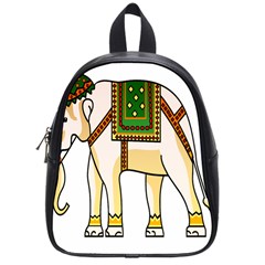 Elephant Indian Animal Design School Bag (small) by Nexatart