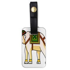 Elephant Indian Animal Design Luggage Tags (one Side)  by Nexatart