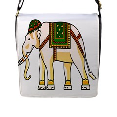 Elephant Indian Animal Design Flap Messenger Bag (l)  by Nexatart