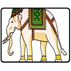 Elephant Indian Animal Design Double Sided Fleece Blanket (medium)  by Nexatart