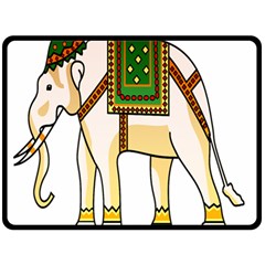 Elephant Indian Animal Design Double Sided Fleece Blanket (large) 