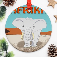 Africa Elephant Animals Animal Ornament (round) by Nexatart