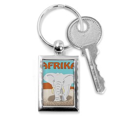 Africa Elephant Animals Animal Key Chains (rectangle)  by Nexatart