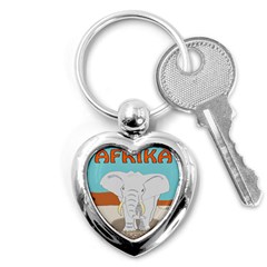 Africa Elephant Animals Animal Key Chains (heart)  by Nexatart