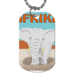 Africa Elephant Animals Animal Dog Tag (two Sides) by Nexatart