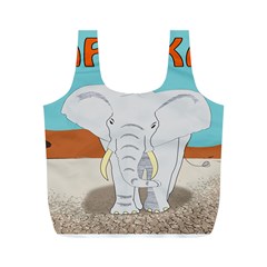 Africa Elephant Animals Animal Full Print Recycle Bags (m)  by Nexatart