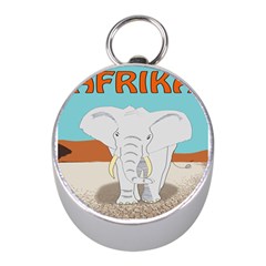 Africa Elephant Animals Animal Mini Silver Compasses by Nexatart