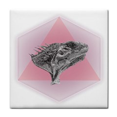 Lizard Hexagon Rosa Mandala Emblem Tile Coasters by Nexatart