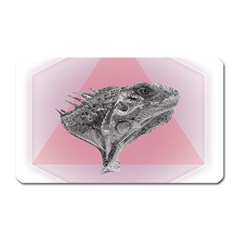 Lizard Hexagon Rosa Mandala Emblem Magnet (rectangular) by Nexatart