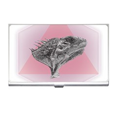 Lizard Hexagon Rosa Mandala Emblem Business Card Holders by Nexatart