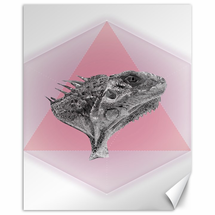 Lizard Hexagon Rosa Mandala Emblem Canvas 16  x 20  