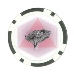 Lizard Hexagon Rosa Mandala Emblem Poker Chip Card Guard by Nexatart