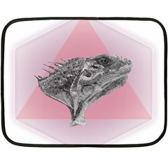 Lizard Hexagon Rosa Mandala Emblem Fleece Blanket (mini) by Nexatart