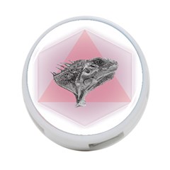 Lizard Hexagon Rosa Mandala Emblem 4-port Usb Hub (two Sides)  by Nexatart