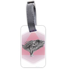 Lizard Hexagon Rosa Mandala Emblem Luggage Tags (one Side)  by Nexatart