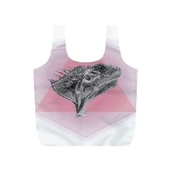 Lizard Hexagon Rosa Mandala Emblem Full Print Recycle Bags (s)  by Nexatart