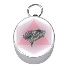 Lizard Hexagon Rosa Mandala Emblem Mini Silver Compasses by Nexatart