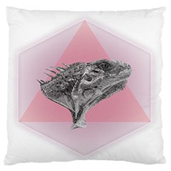 Lizard Hexagon Rosa Mandala Emblem Standard Flano Cushion Case (one Side) by Nexatart