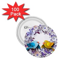 Flowers Floral Flowery Spring 1 75  Buttons (100 Pack)  by Nexatart