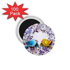 Flowers Floral Flowery Spring 1 75  Magnets (100 Pack)  by Nexatart