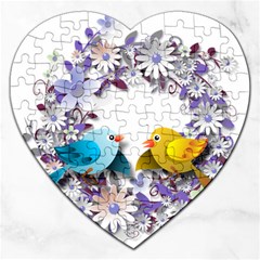 Flowers Floral Flowery Spring Jigsaw Puzzle (heart) by Nexatart